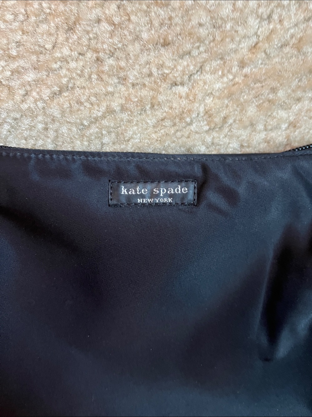 Kate Spade New York Black Nylon Shoulder Bag Y2K Minimalist Baguette Purse - Picture 2 of 7